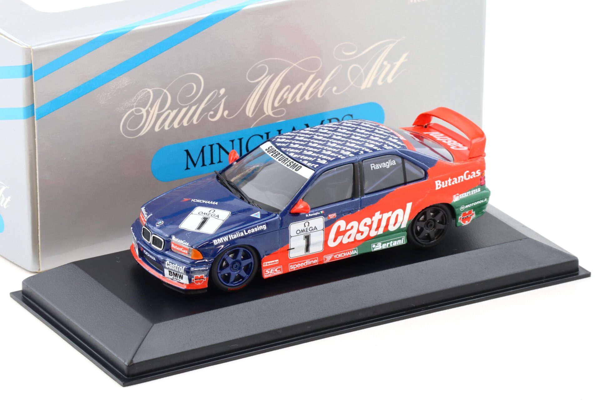 1:43 Minichamps BMW 318is E36 Class 2 Italy #1 Castrol R.Ravaglia