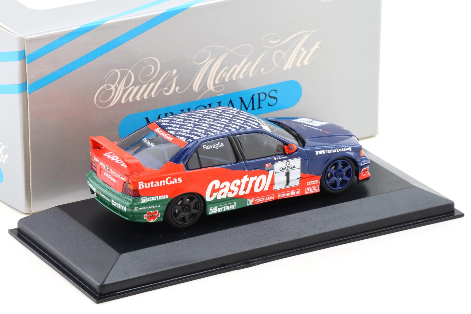 1:43 Minichamps BMW 318is E36 Class 2 Italy #1 Castrol R.Ravaglia