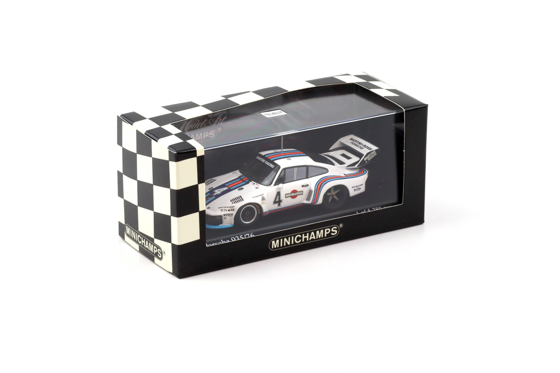 1:43 Minichamps Porsche 935/76 Winner 6h Watkins Glen Stommelen/ Schurti #4 Martini