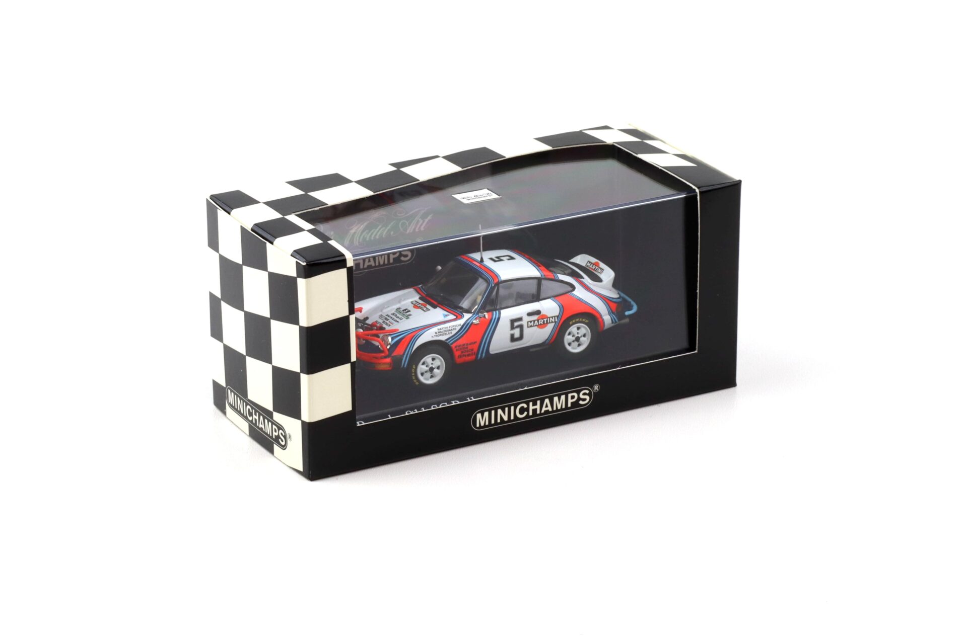1:43 Minichamps Porsche 911 SC Rallye East African Safari 1978 Waldegaard #5 Martini