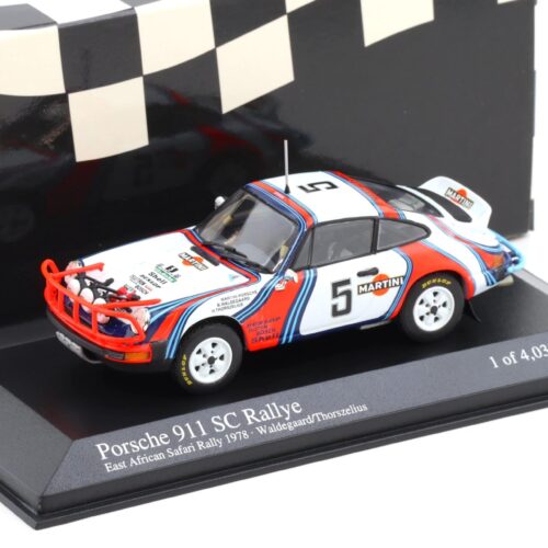 1:43 Minichamps Porsche 911 SC Rallye East African Safari 1978 Waldegaard #5 Martini