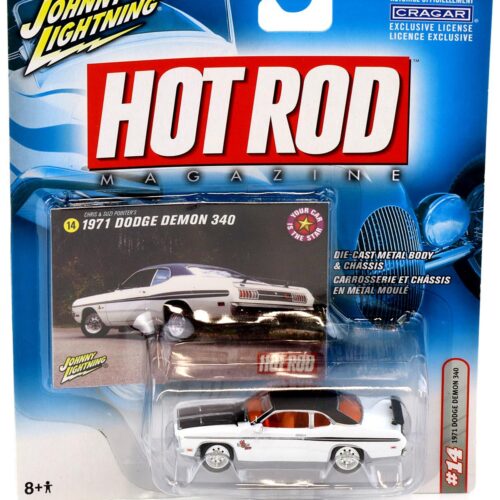 1:64 Johnny Lightning 1971Dodge Demon 340 white/ black Hot Rod
