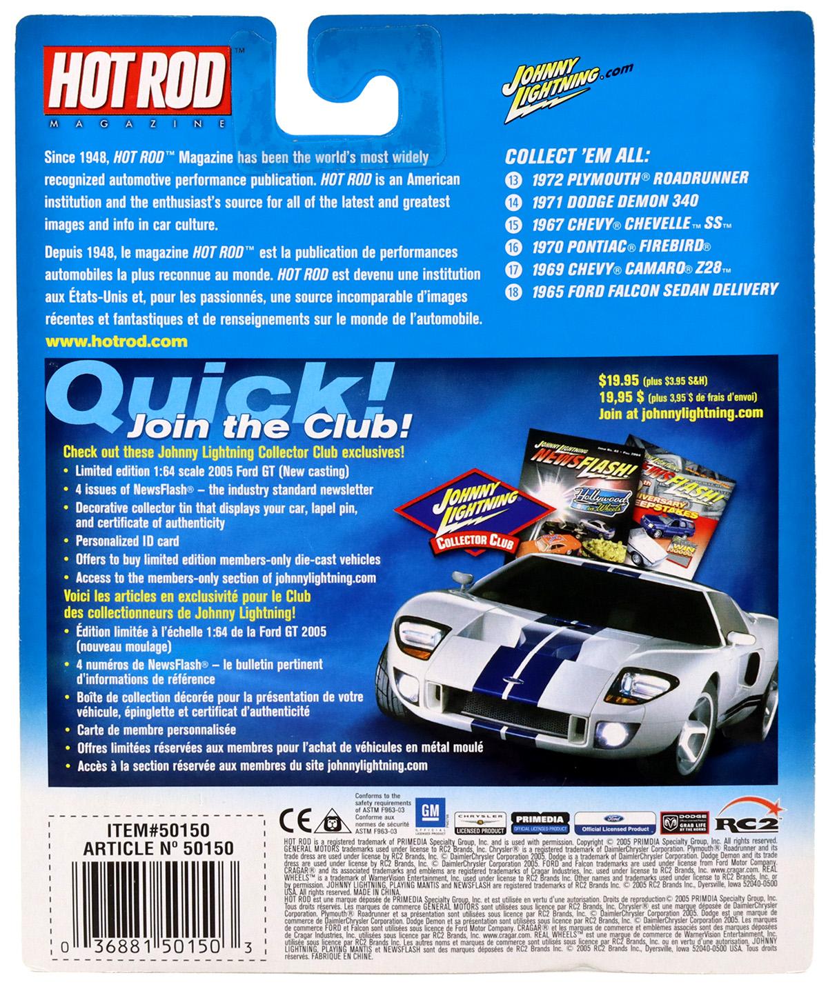 1:64 Johnny Lightning 1971Dodge Demon 340 white/ black Hot Rod