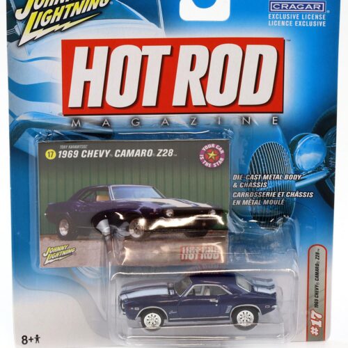 1:64 Johnny Lightning 1969 Chevy Camaro Z28 dark blue metallic Hot Rod