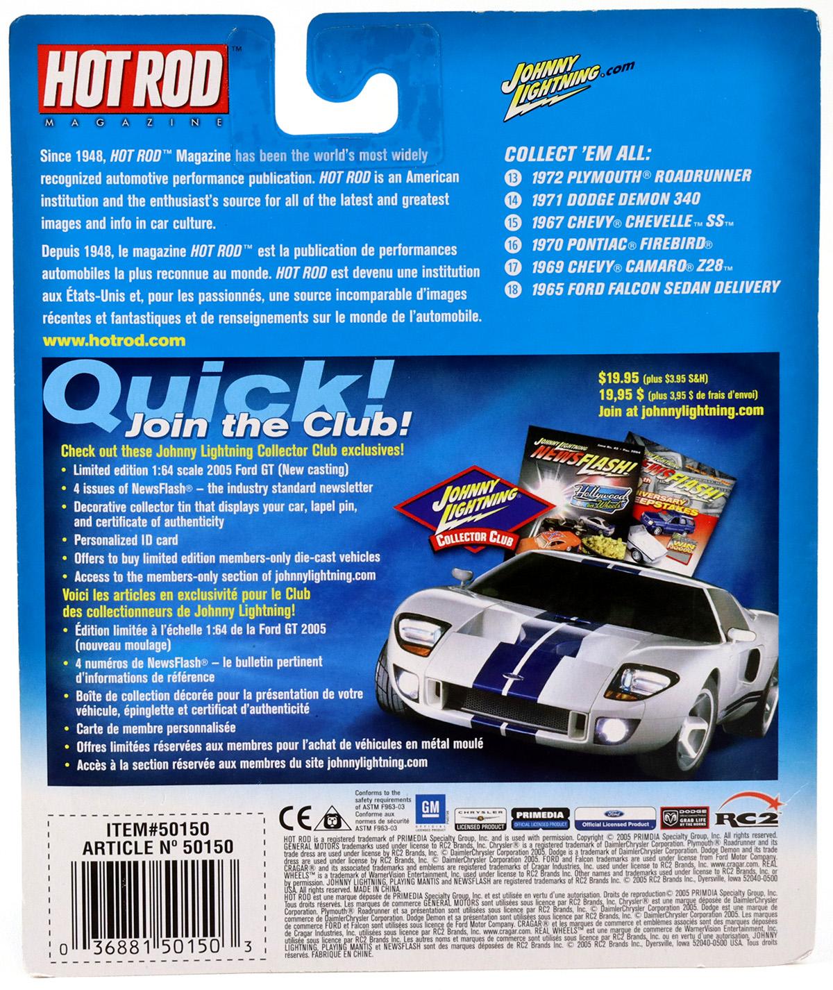 1:64 Johnny Lightning 1969 Chevy Camaro Z28 dark blue metallic Hot Rod