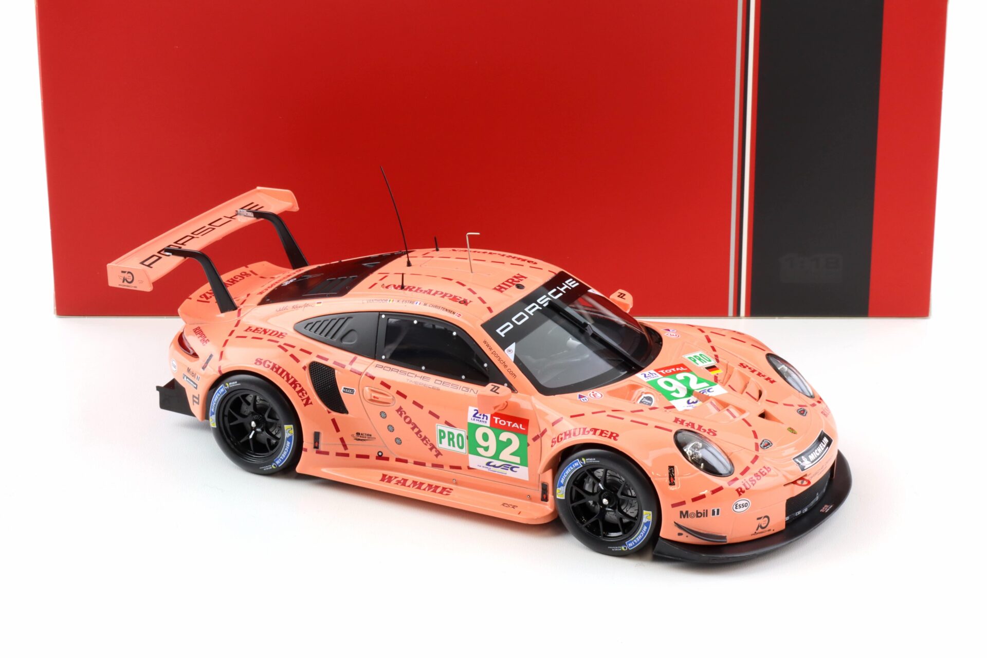1:18 IXO Porsche 911 991 RSR #92 Winner LMGTE 24h Le Mans 2018 Pink Pig #92
