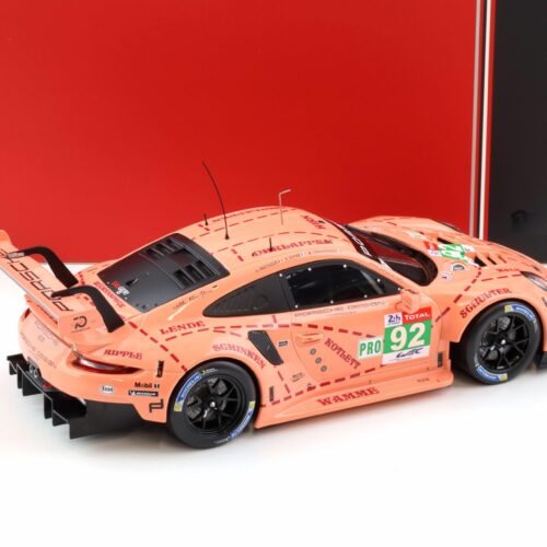 1:18 IXO Porsche 911 991 RSR #92 Winner LMGTE 24h Le Mans 2018 Pink Pig #92