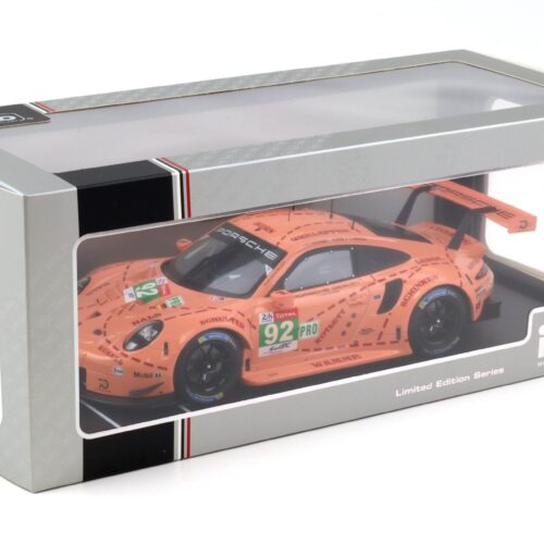 1:18 IXO Porsche 911 991 RSR #92 Winner LMGTE 24h Le Mans 2018 Pink Pig #92