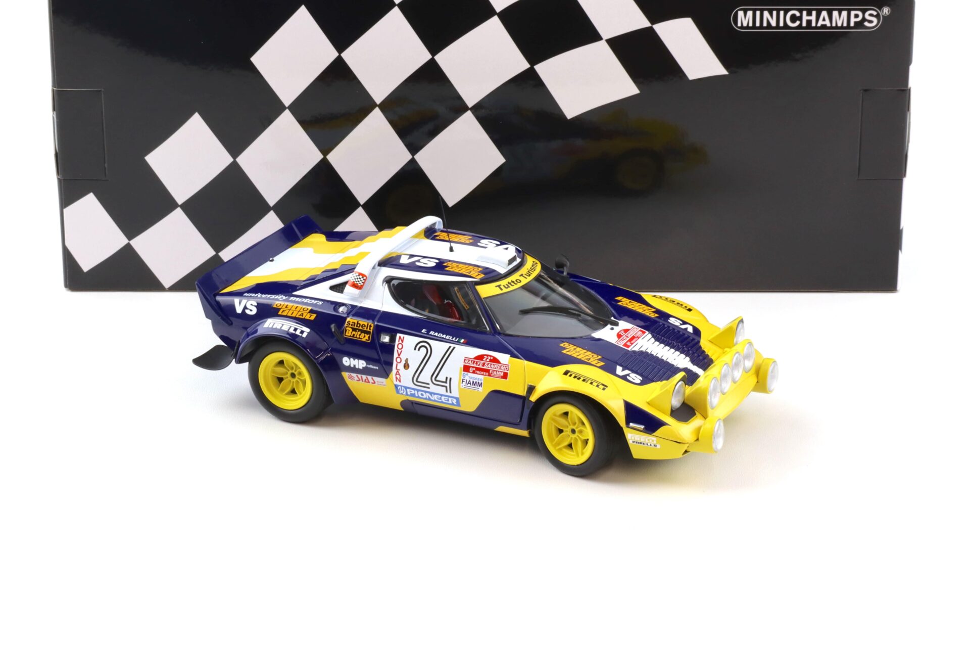 1:18 Minichamps Lancia Stratos HF Rally Sanremo 1980 Grifone Sias #24 Tabaton/ Radaelli