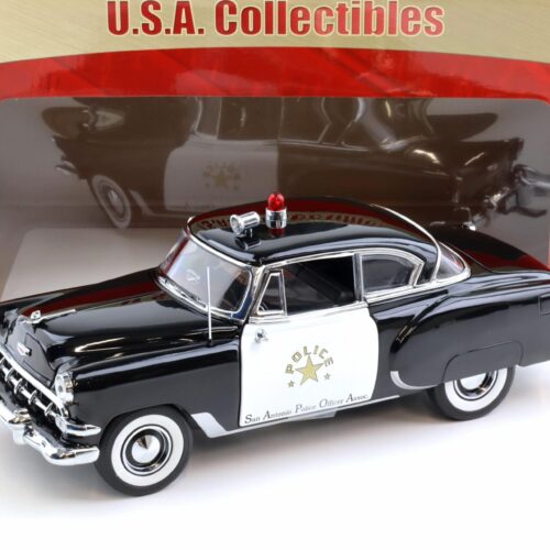 1:18 Sun Star 1954 Chevrolet Bel Air San Antonio Police Car white/ black