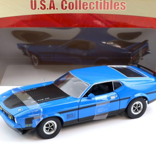 1:18 Sun Star 1971 Ford Mustang Mach 1 Ram Air 351 Coupe Grabber blue