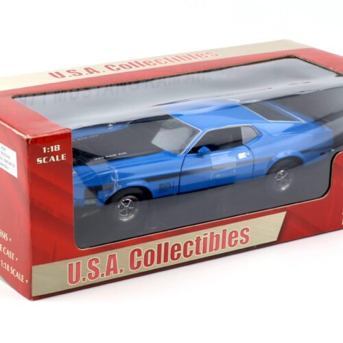 1:18 Sun Star 1971 Ford Mustang Mach 1 Ram Air 351 Coupe Grabber blue