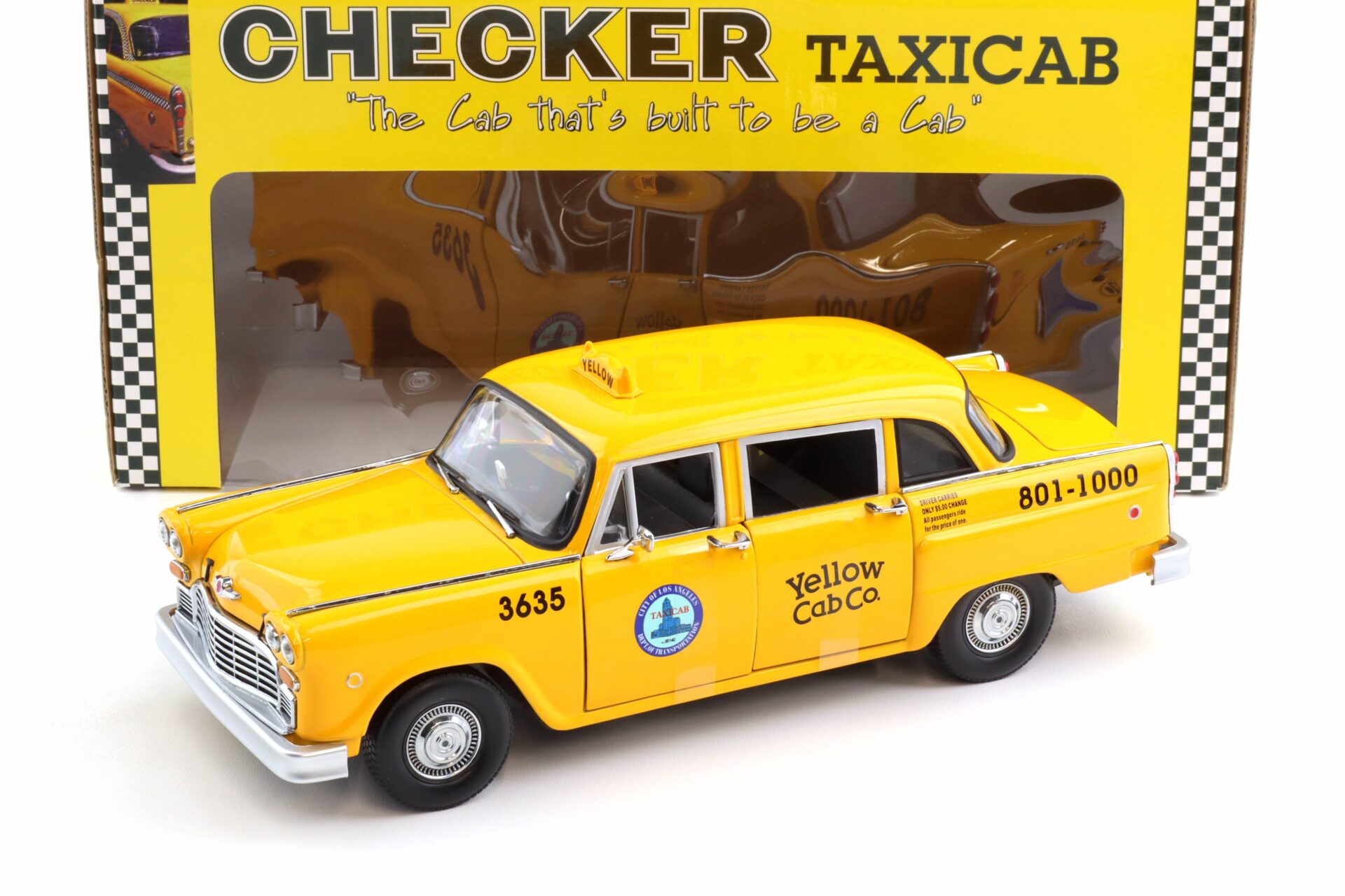 1:18 Sun Star 1981 Los Angeles Checker Cab Yellow Cab co. Taxi yellow