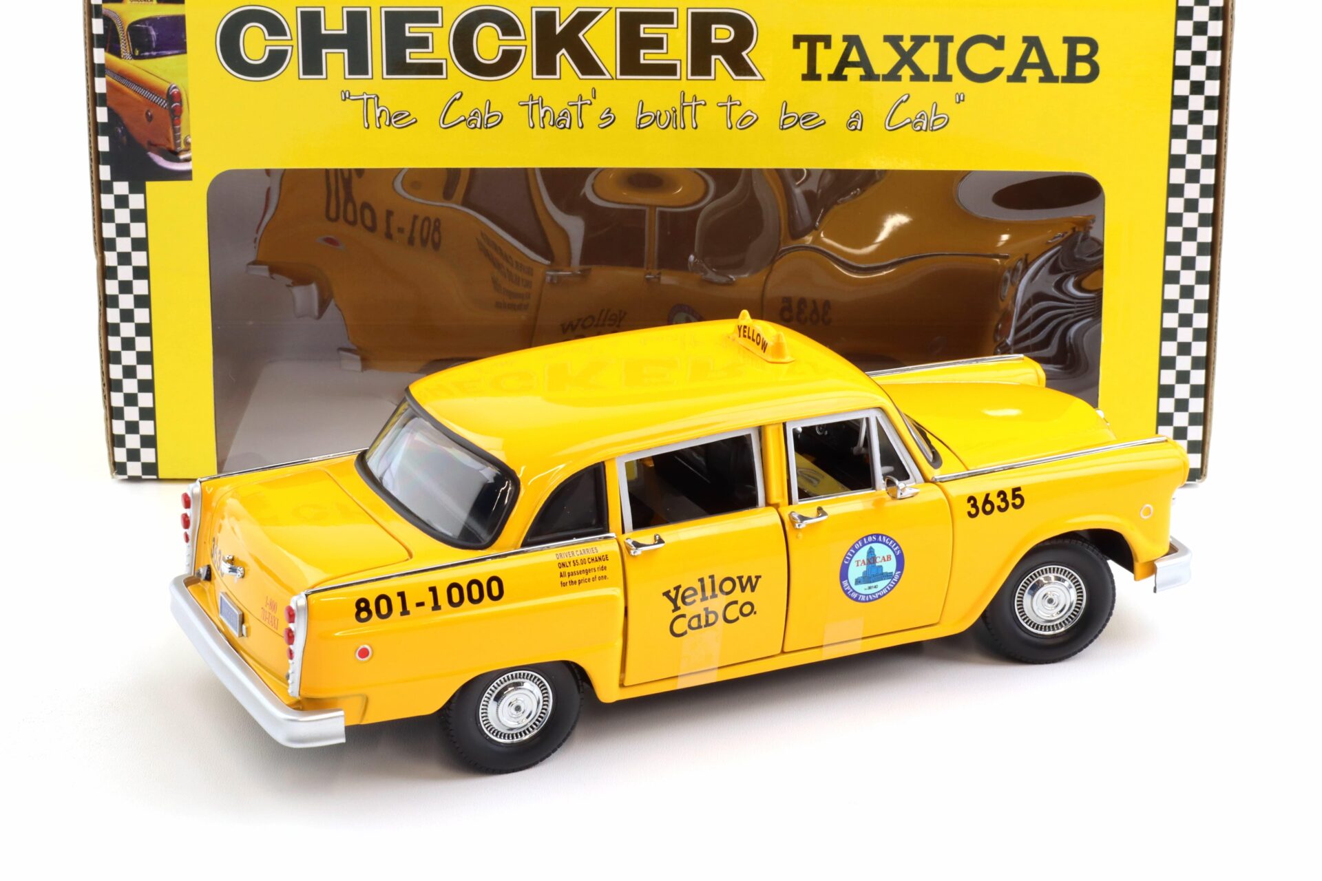 1:18 Sun Star 1981 Los Angeles Checker Cab Yellow Cab co. Taxi yellow