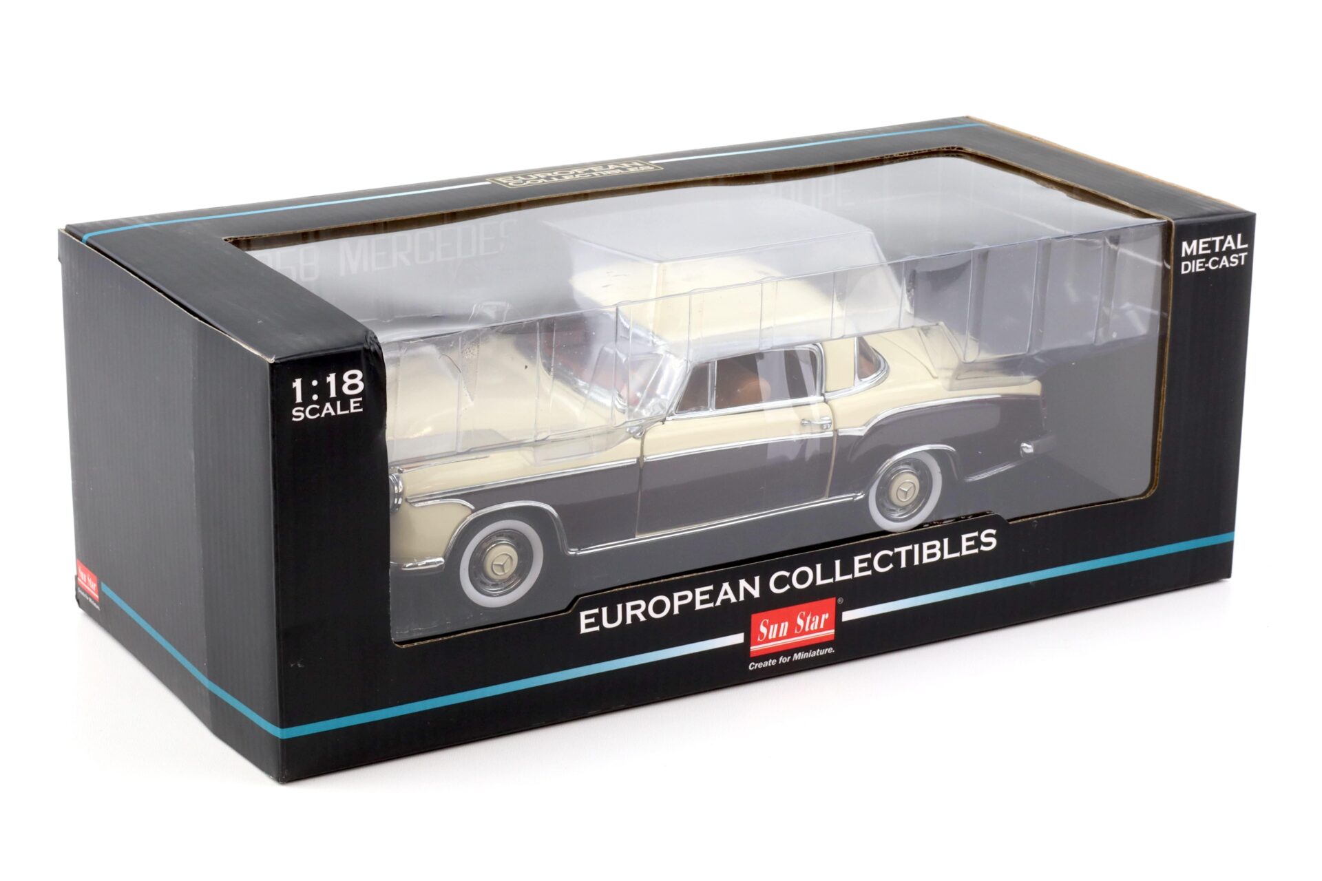 1:18 Sun Star Mercedes 220 SE Coupe light ivory/ dark red 1958