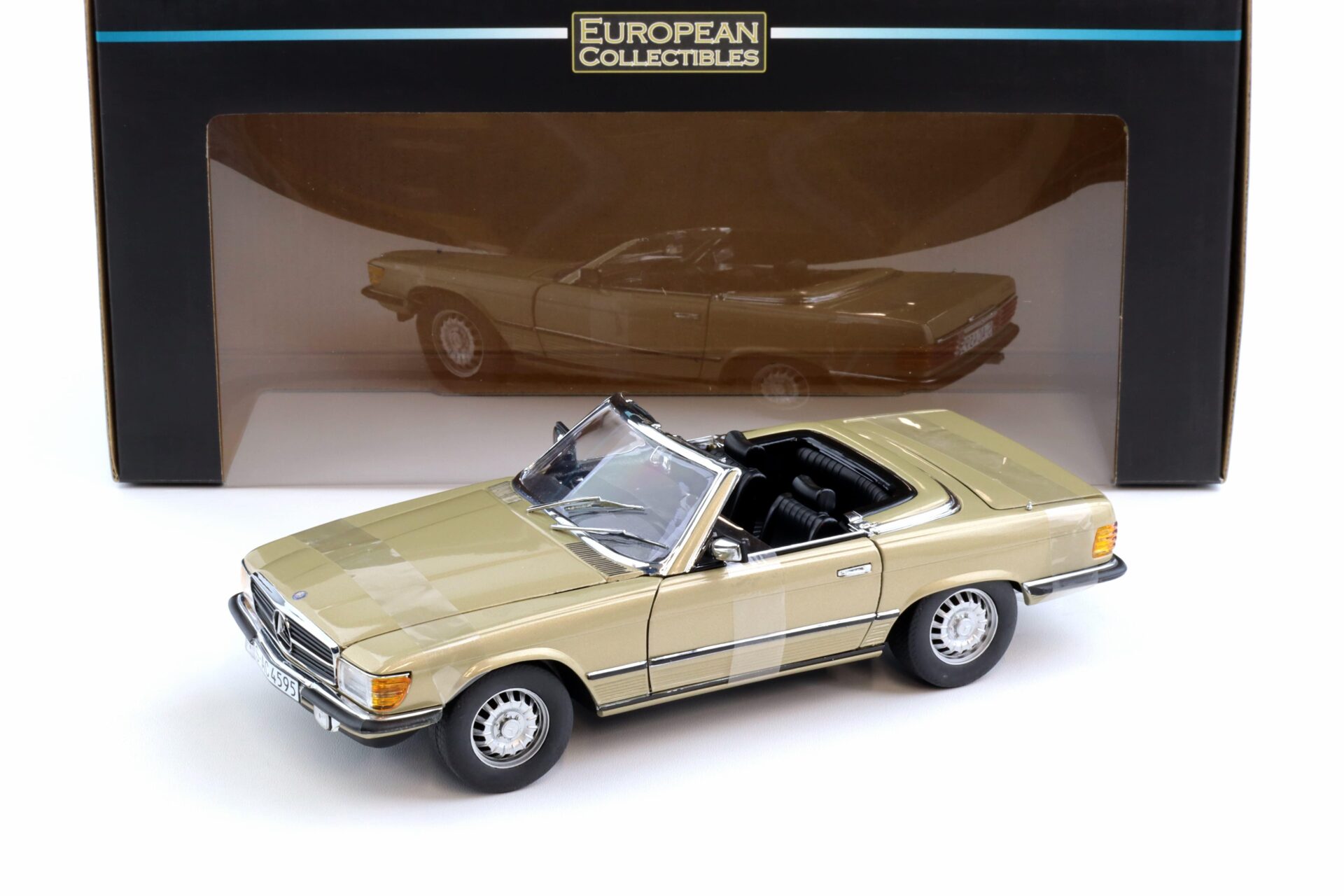 1:18 Sun Star 1977 Mercedes 350SL W107 open Convertible metallic gold