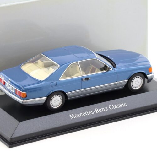 1:43 Minichamps Mercedes 560 SEC Coupe C126 blue metallic Classic Collection