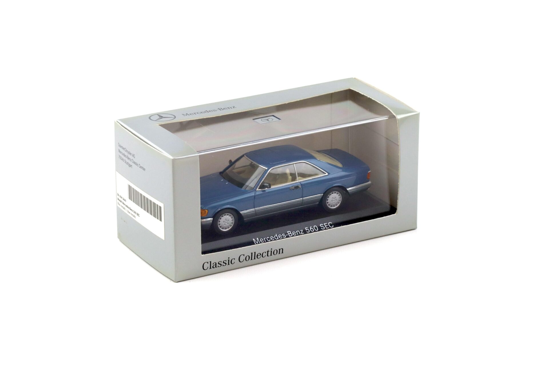 1:43 Minichamps Mercedes 560 SEC Coupe C126 blue metallic Classic Collection