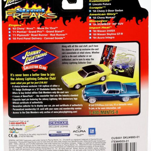 1:64 Johnny Lightning '04 Hummer H2 SUV black/ yellow Street Freaks