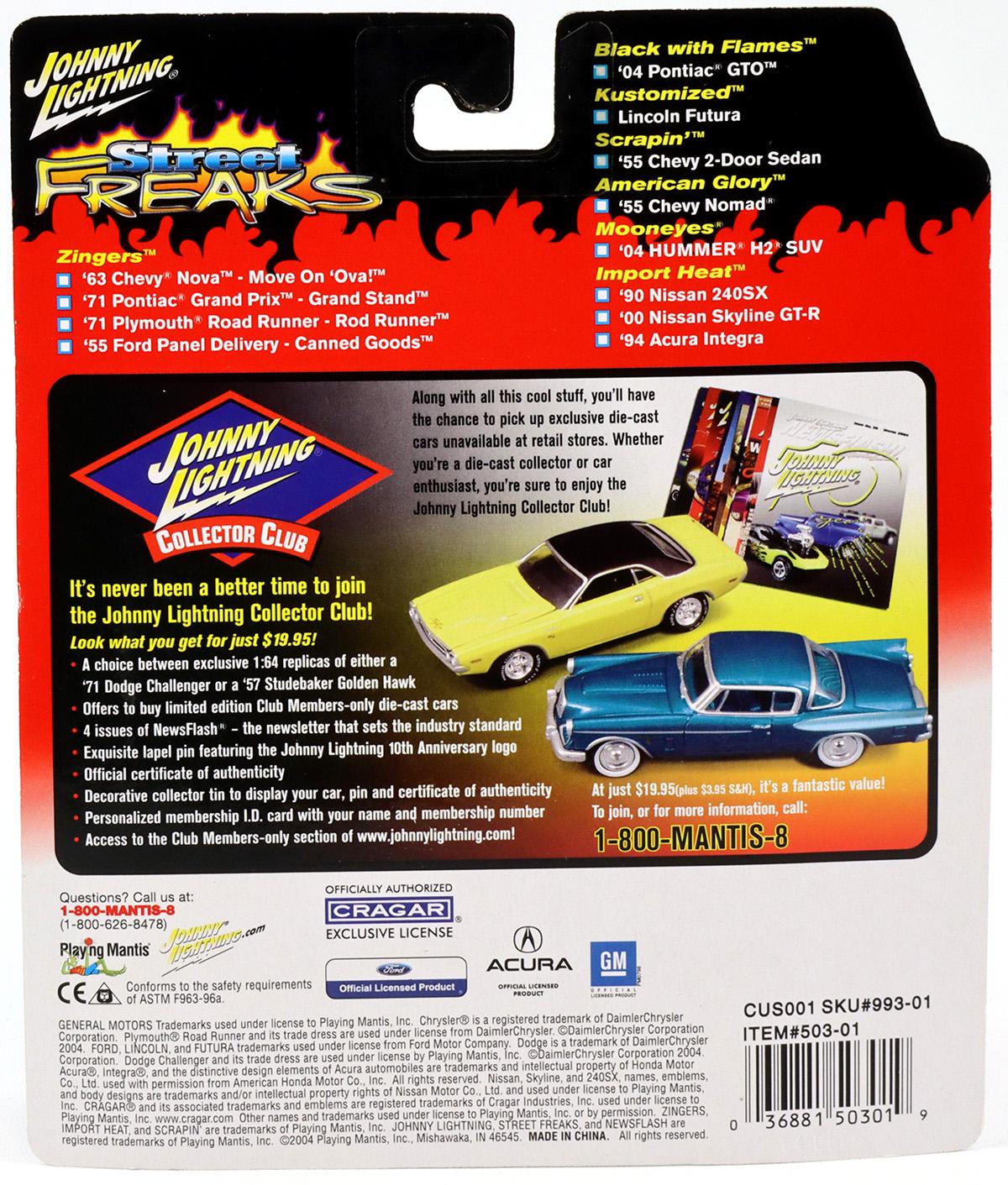 1:64 Johnny Lightning '04 Hummer H2 SUV black/ yellow Street Freaks