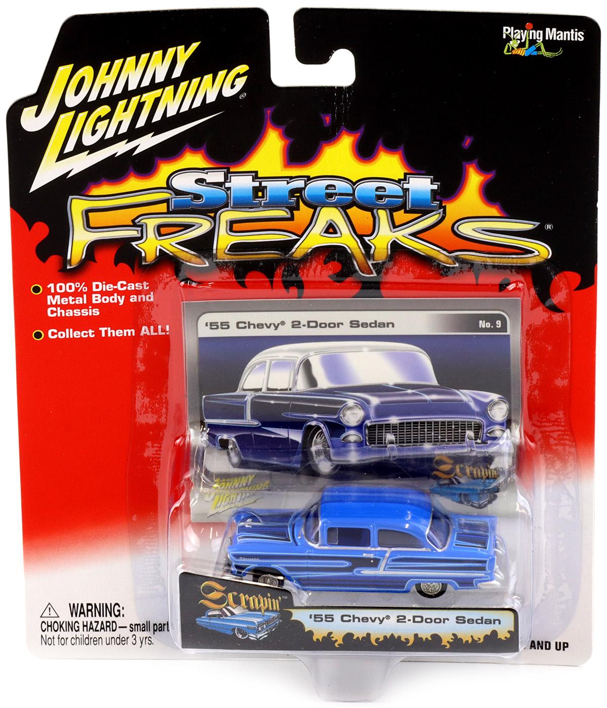 1:64 Johnny Lightning '55 Chevy 2-Door Sedan blue Street Freaks