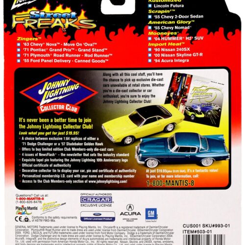 1:64 Johnny Lightning '55 Chevy 2-Door Sedan blue Street Freaks