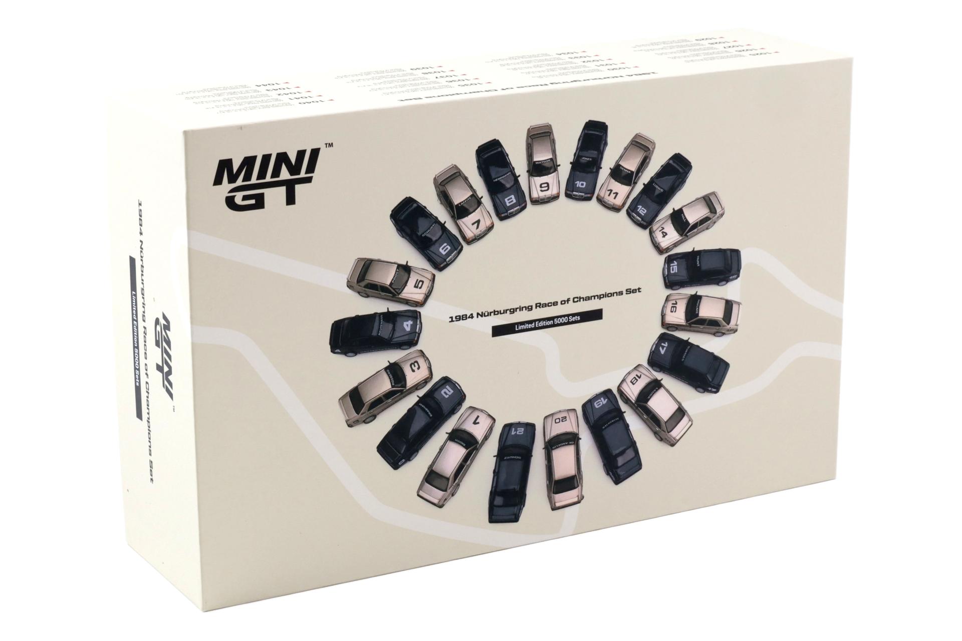 1:64 TSM Mini GT 1984 Nürburgring Race of Champions Set 20 pcs. Mercedes 190E
