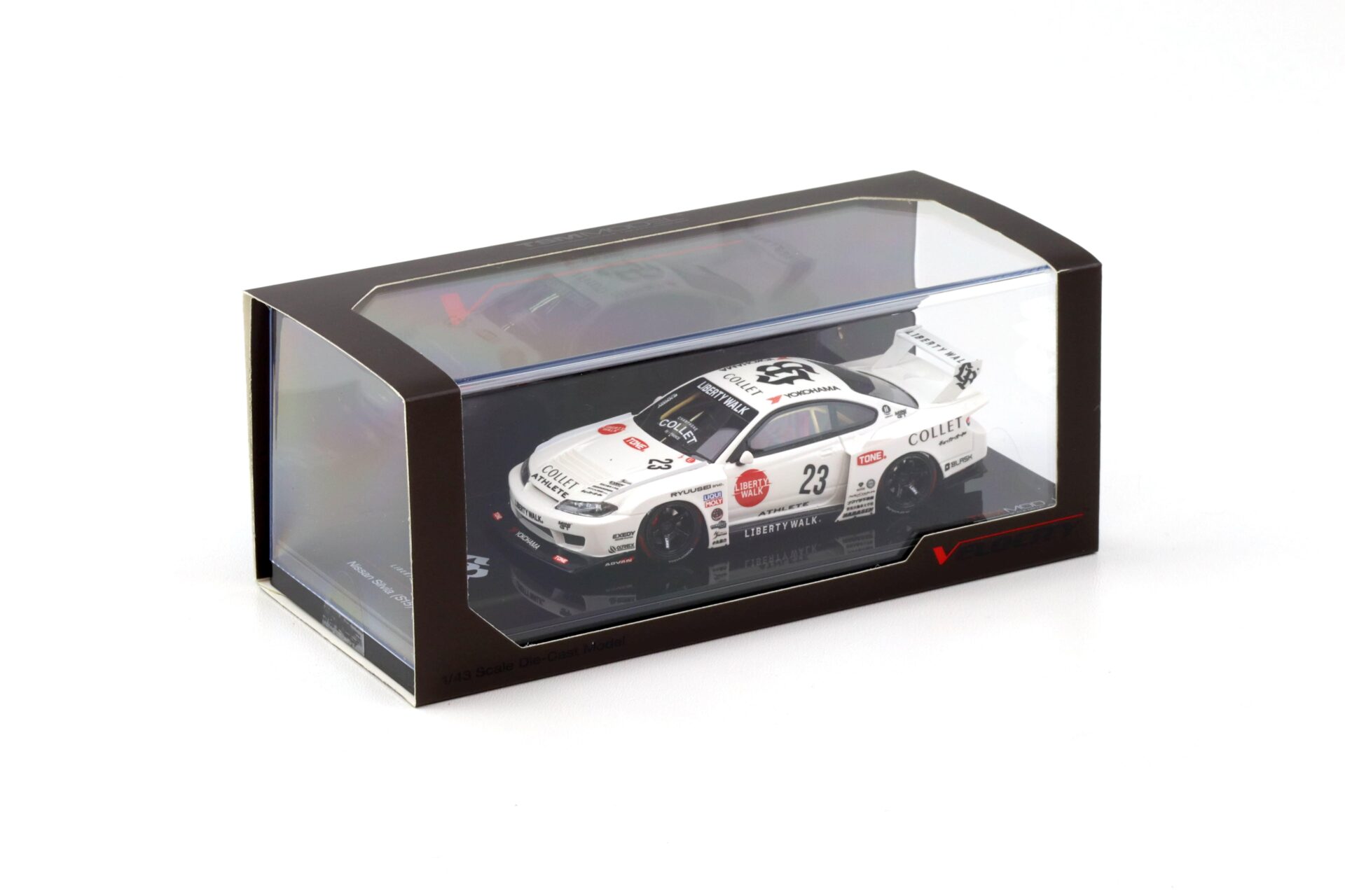 1:43 TSM Model Nissan Silvia S15 LB-Super Silhouette ATHLETE Liberty Walk #23 white