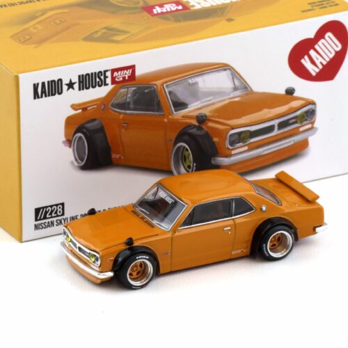 1:64 TSM Mini GT Kaido House Nissan Skyline 2000 GT-R KPGC10 Kaido Street V2 orange