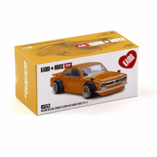 1:64 TSM Mini GT Kaido House Nissan Skyline 2000 GT-R KPGC10 Kaido Street V2 orange