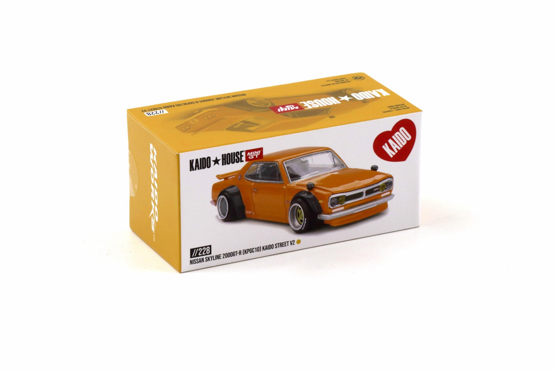 1:64 TSM Mini GT Kaido House Nissan Skyline 2000 GT-R KPGC10 Kaido Street V2 orange