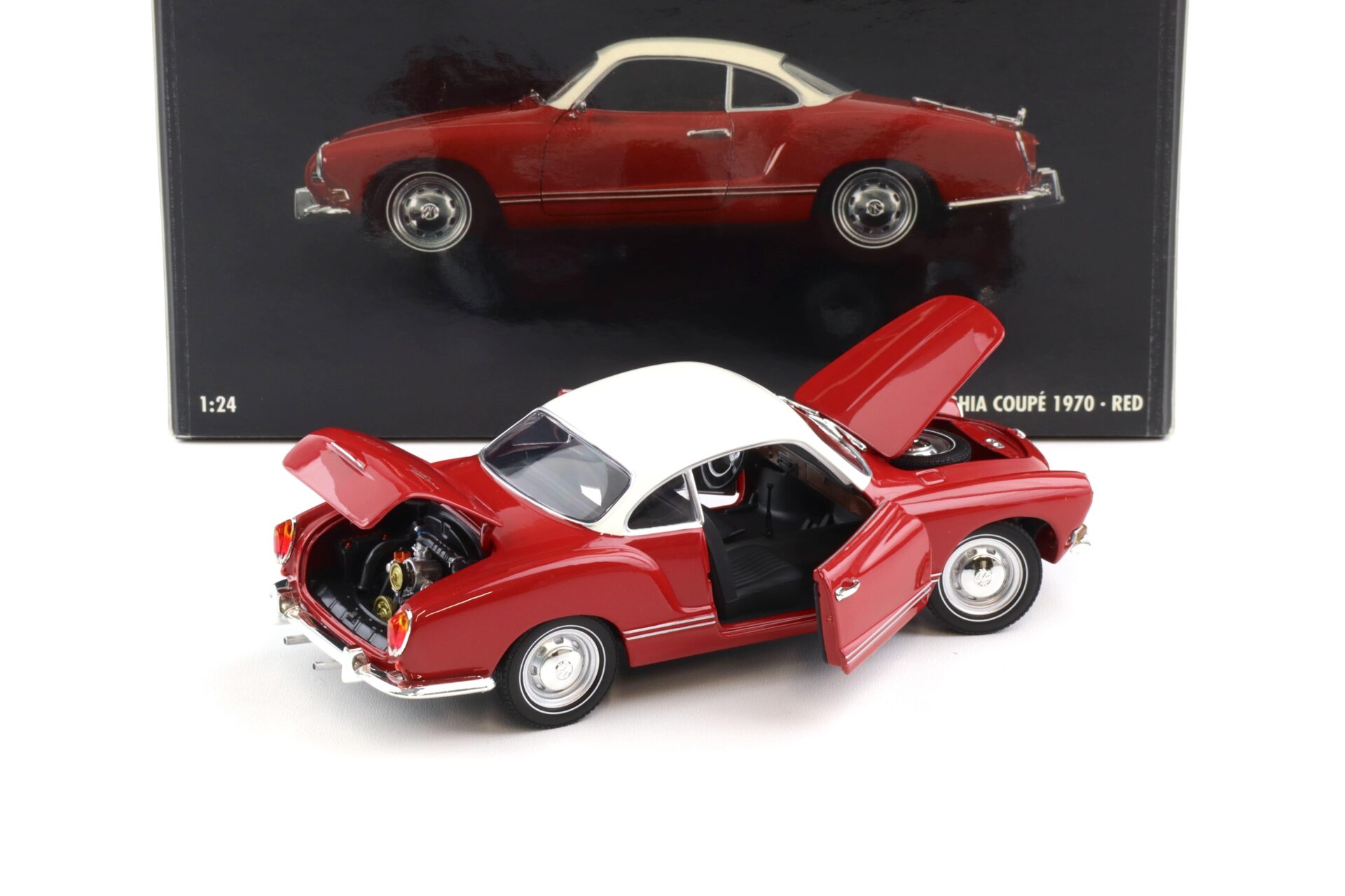 1:24 Minichamps VW Karmann Ghia Coupe red/ white 1970
