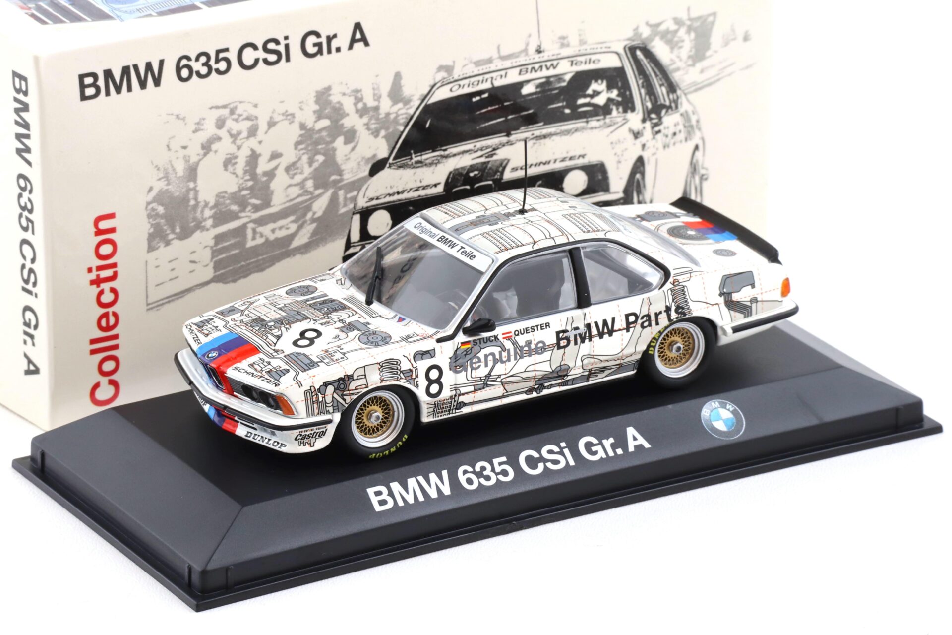 1:43 Minichamps BMW 635 CSI GR.A #8 Stuck/ Quester DEALER VERSION