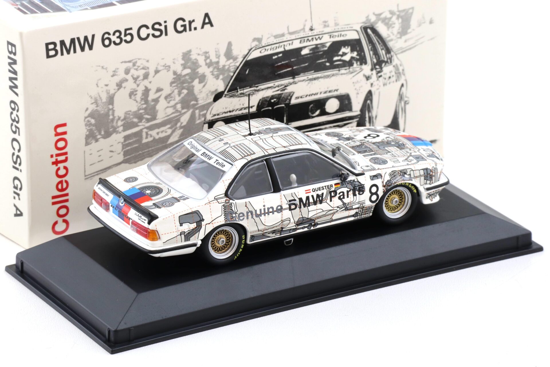 1:43 Minichamps BMW 635 CSI GR.A #8 Stuck/ Quester DEALER VERSION