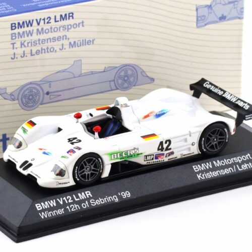 1:43 Minichamps BMW V12 LMR Winner 12h of Sebring 1999 #42 Kristensen DEALER VERSION