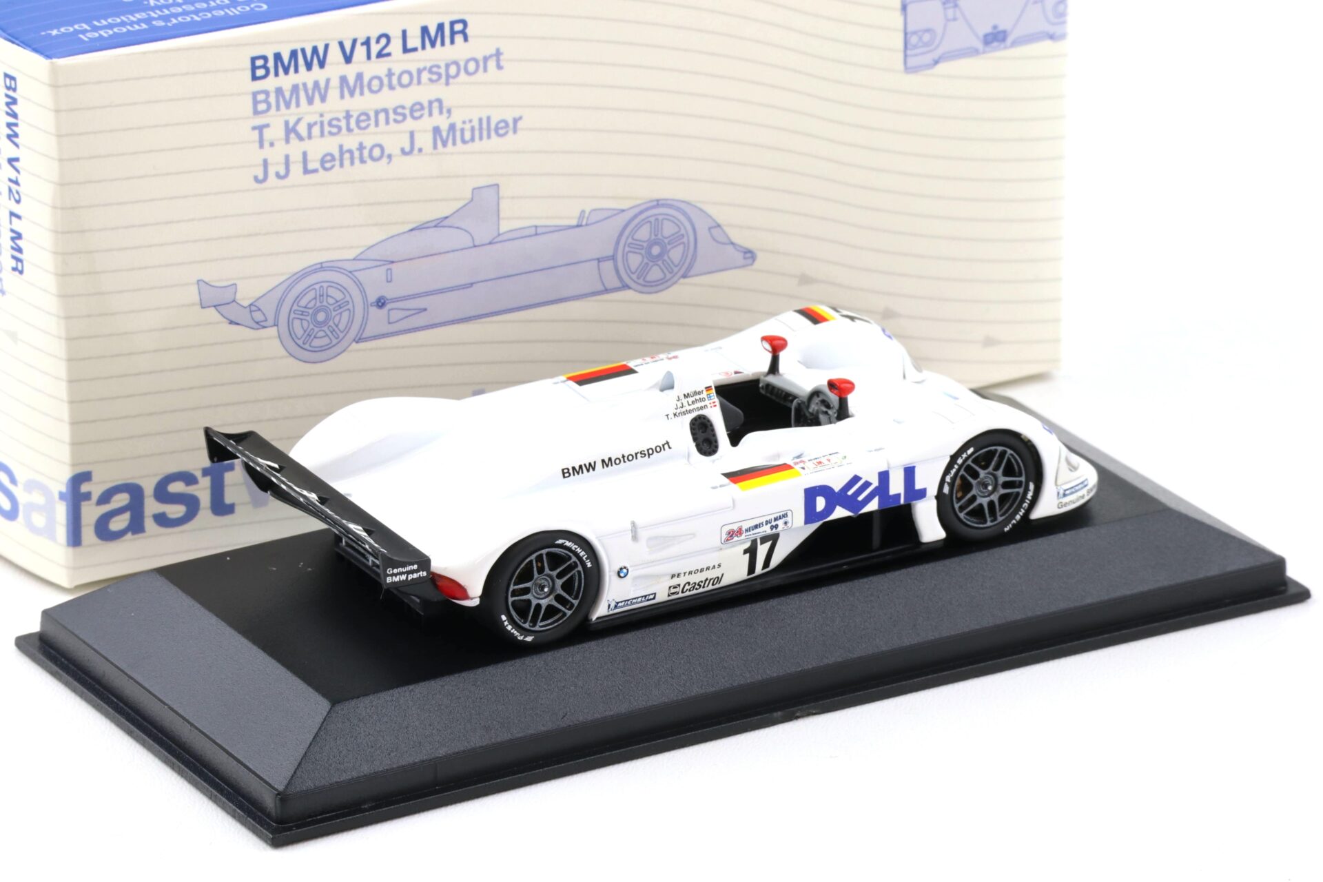1:43 Minichamps BMW V12 LMR 24h Le Mans 1999 Kristensen #17 DEALER VERSION