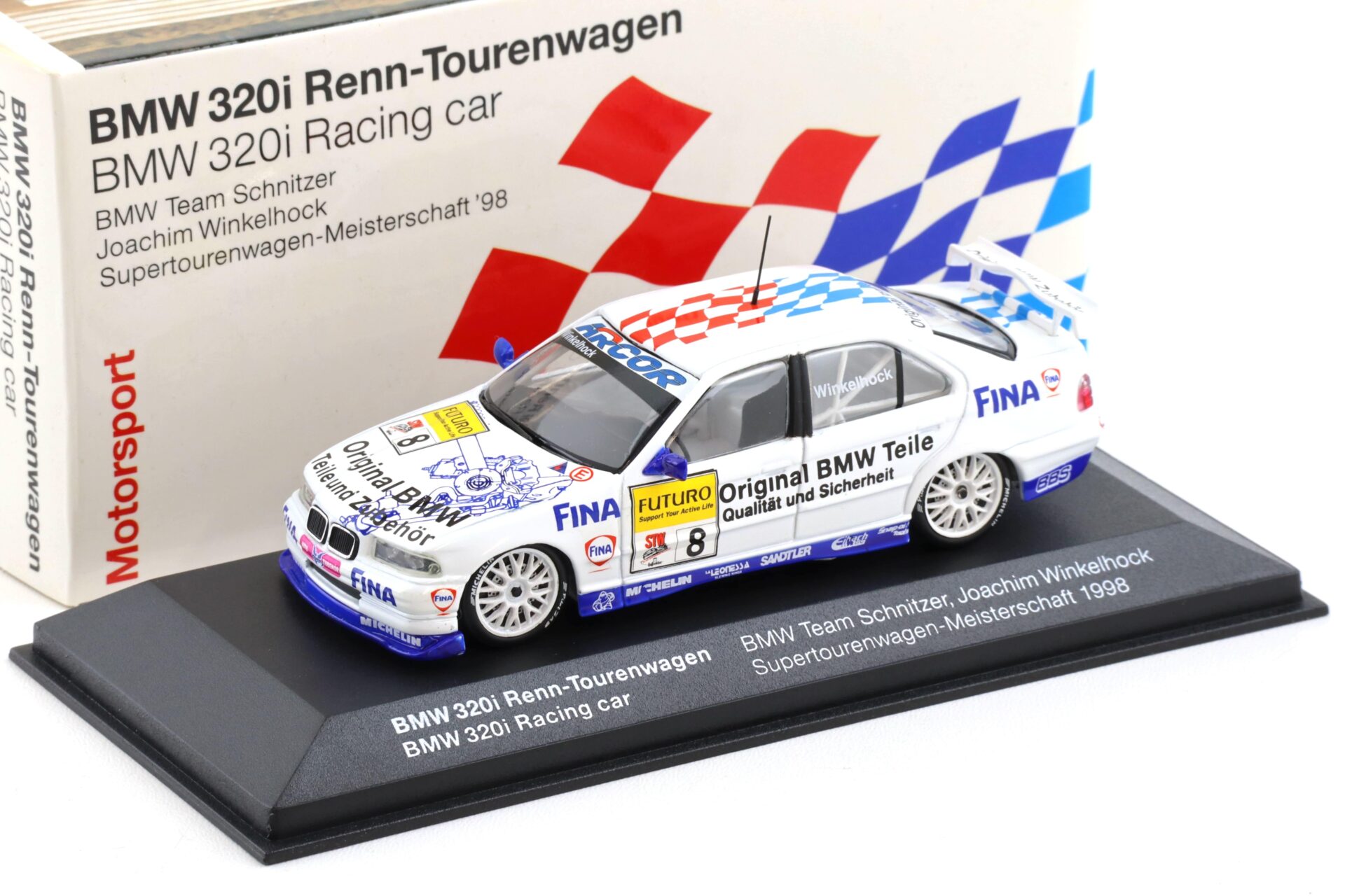 1:43 Minichamps BMW 320i E36 STW 1998 Winkelhock #8 Team Schnitzer DEALER VERSION