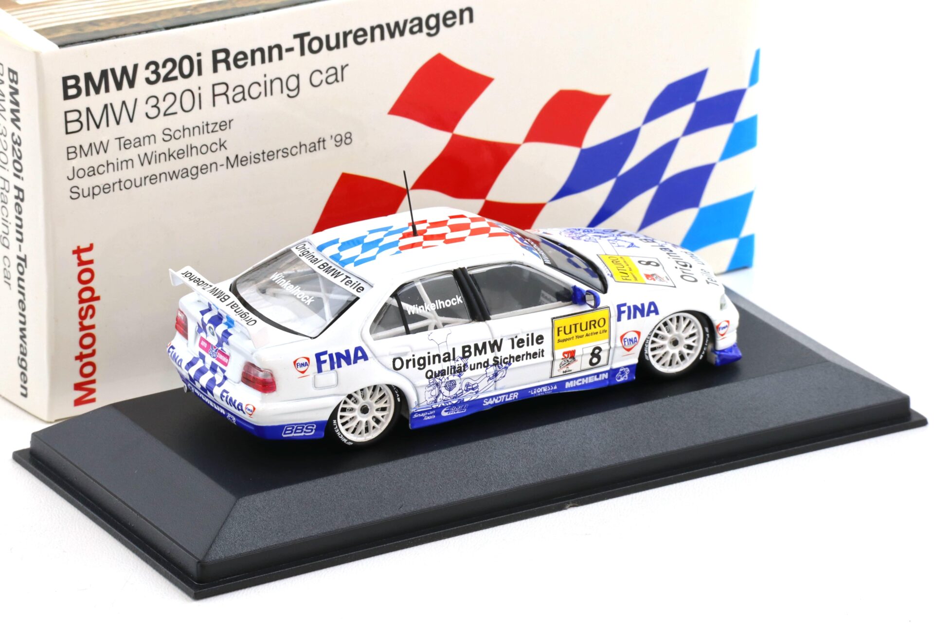 1:43 Minichamps BMW 320i E36 STW 1998 Winkelhock #8 Team Schnitzer DEALER VERSION