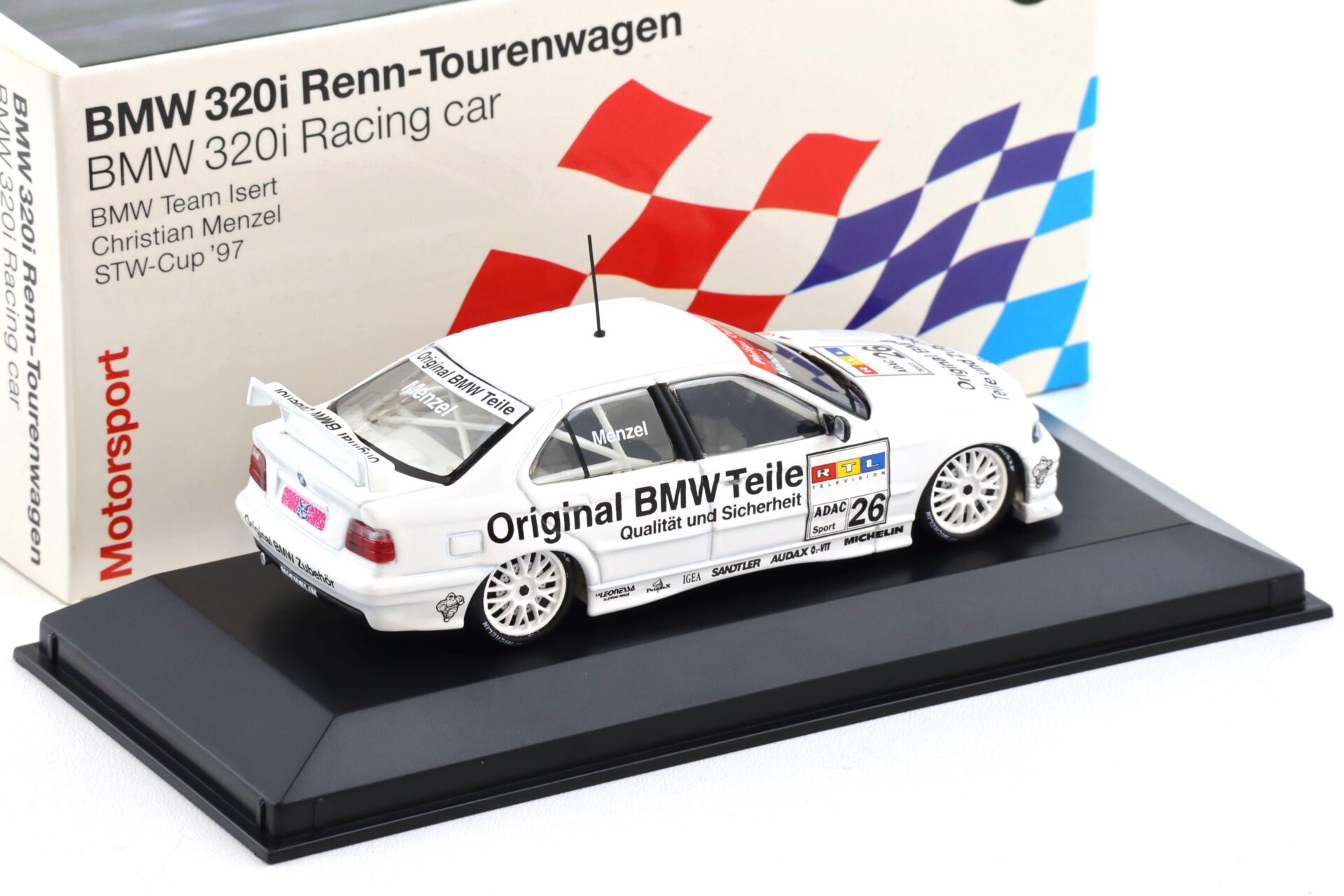 1:43 Minichamps BMW 320i E36 STW 1997 Menzel #26 Team Isert DEALER VERSION