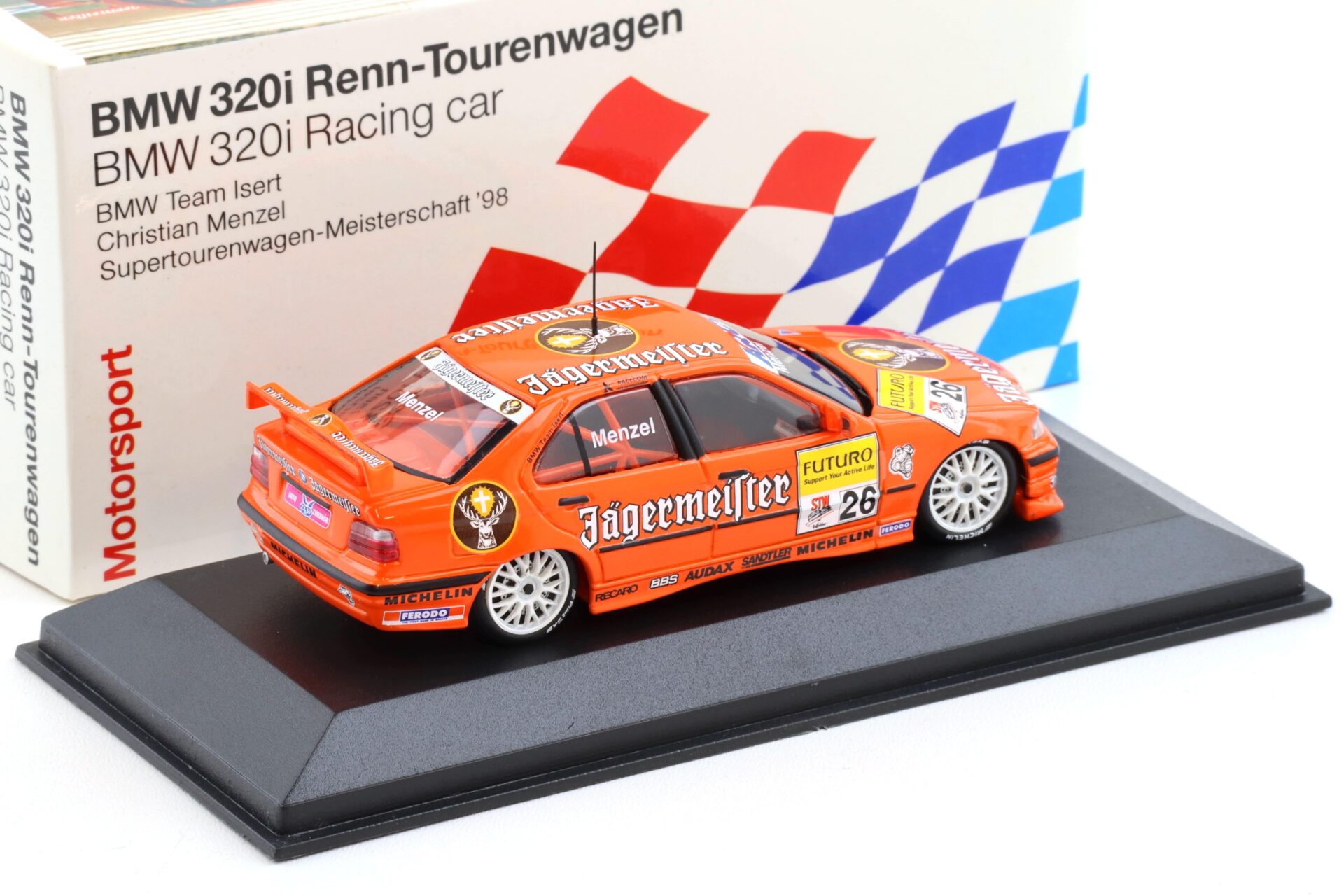 1:43 Minichamps BMW 320i E36 STW 1998 Menzel #26 Team Isert DEALER VERSION