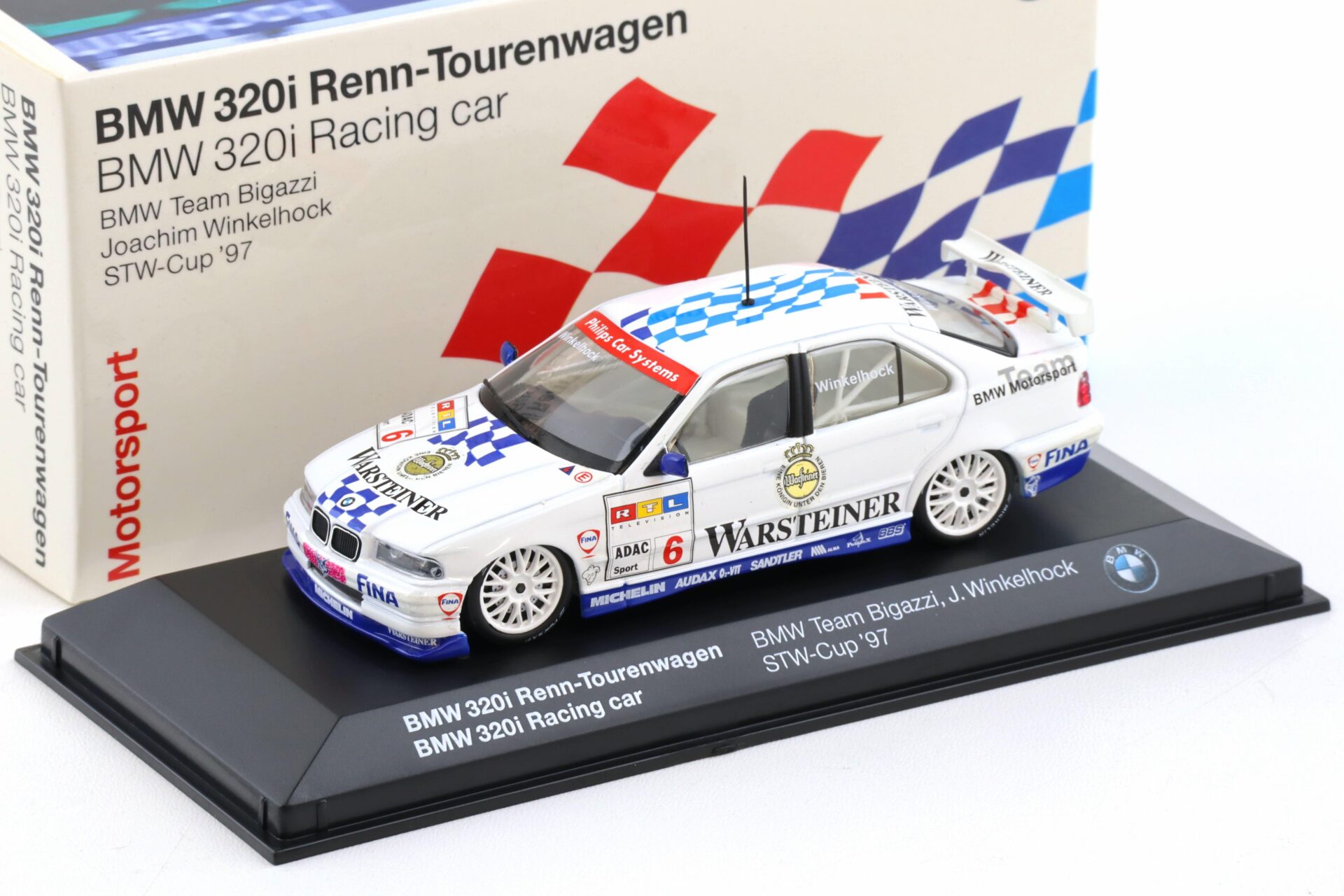 1:43 Minichamps BMW 320i E36 STW 1997 Winkelhock #6 Team Bigazzi DEALER VERSION