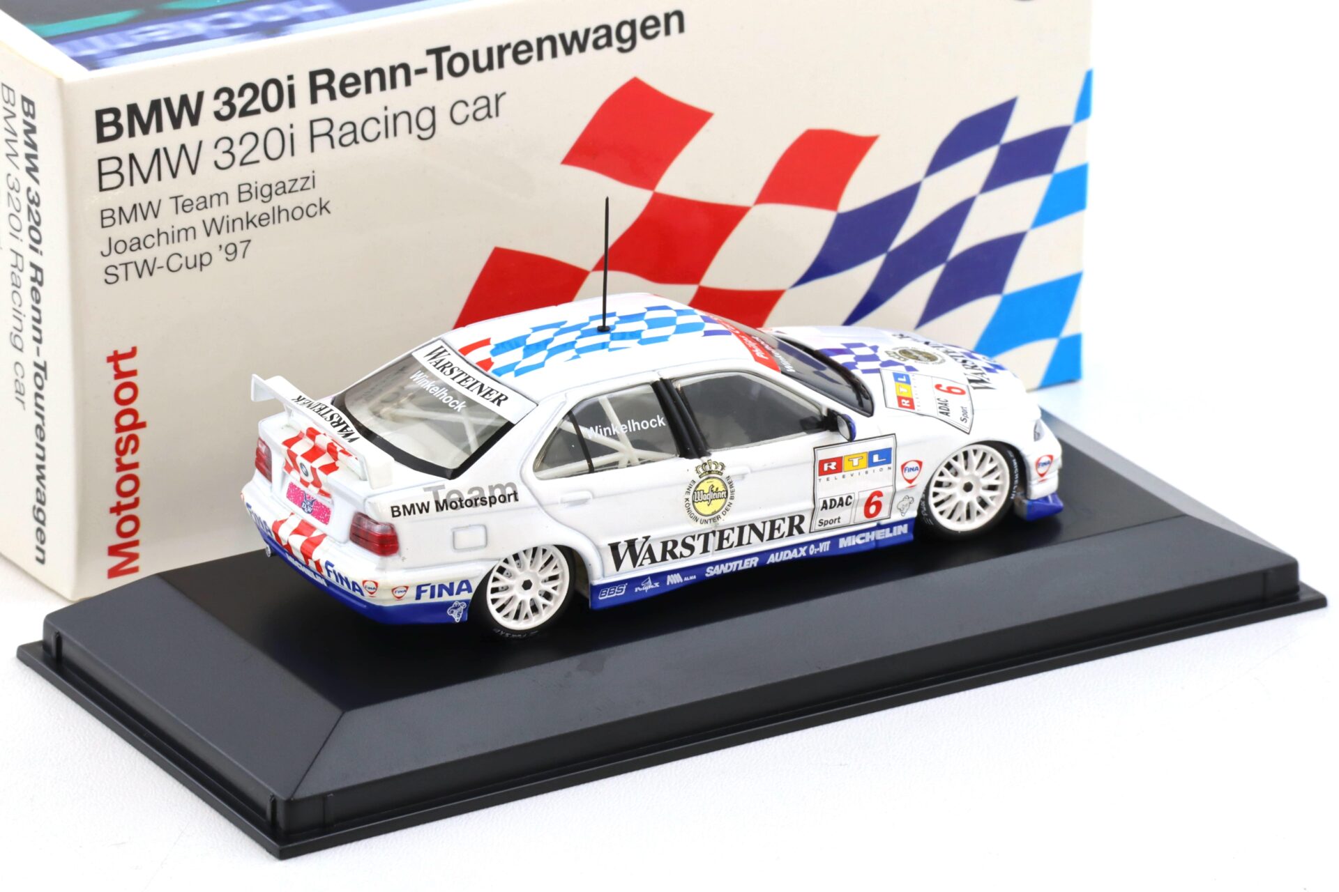 1:43 Minichamps BMW 320i E36 STW 1997 Winkelhock #6 Team Bigazzi DEALER VERSION