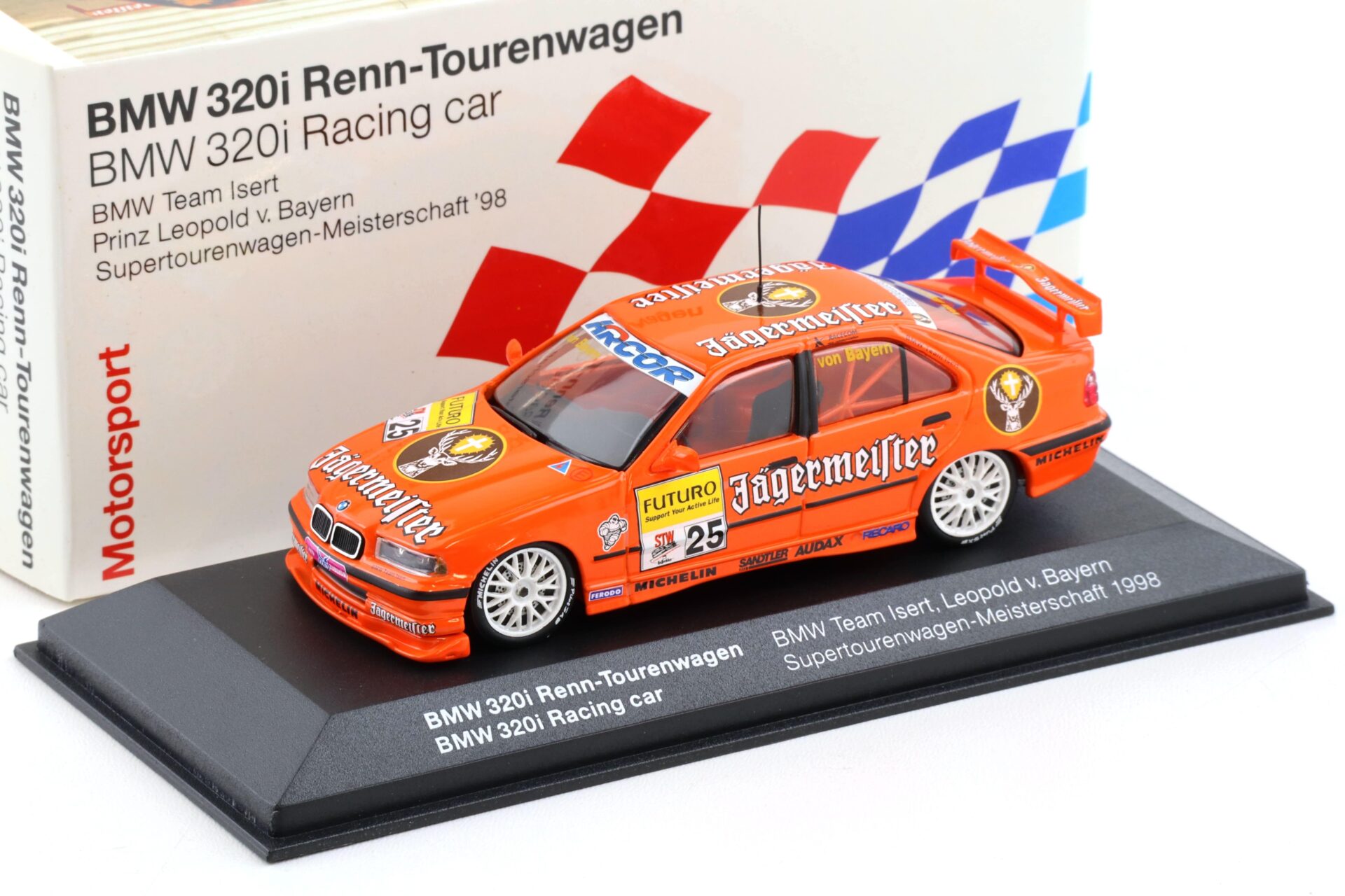 1:43 Minichamps BMW 320i E36 STW 1998 v. Leopold #25 Team Isert DEALER VERSION