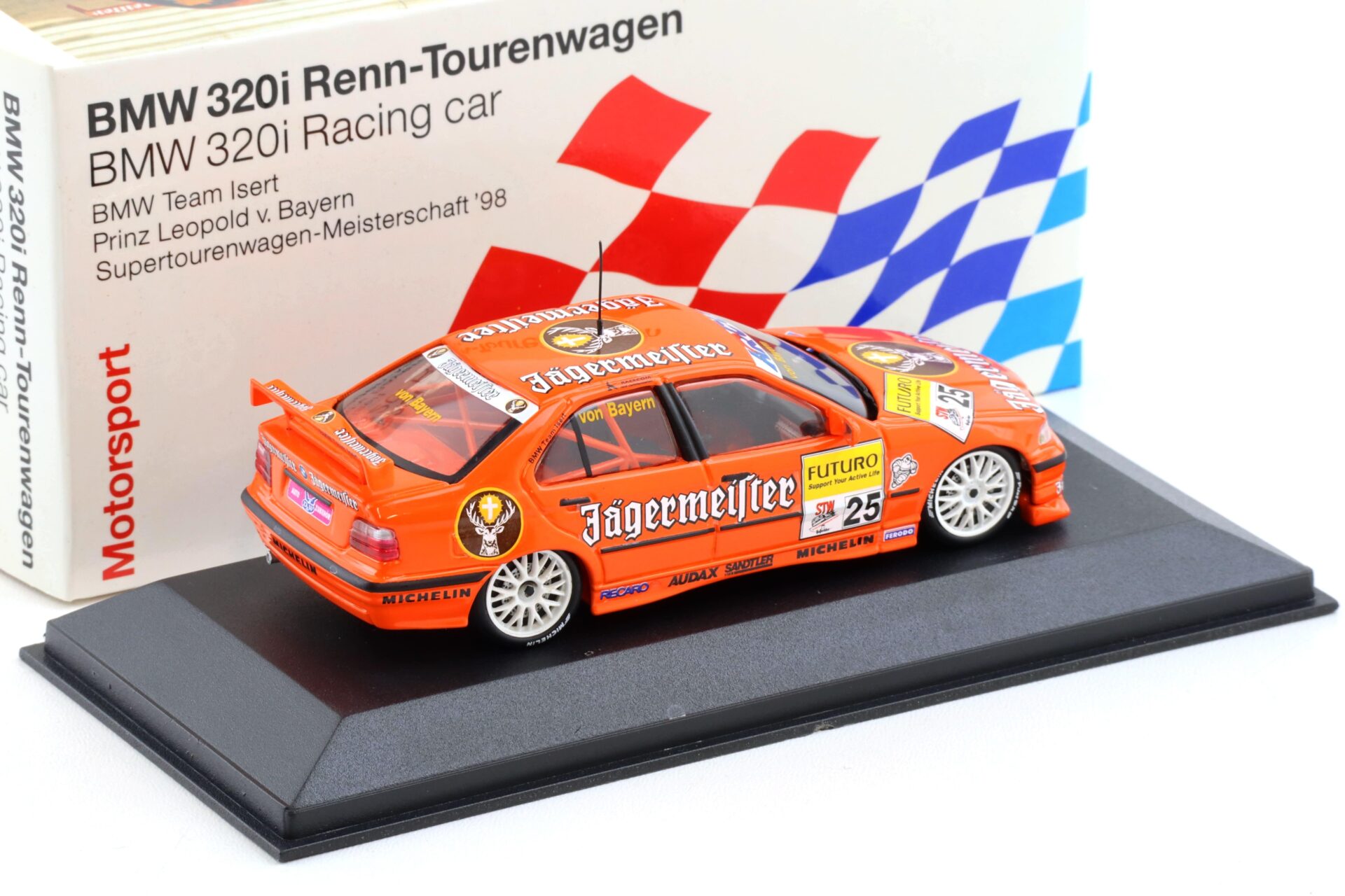 1:43 Minichamps BMW 320i E36 STW 1998 v. Leopold #25 Team Isert DEALER VERSION