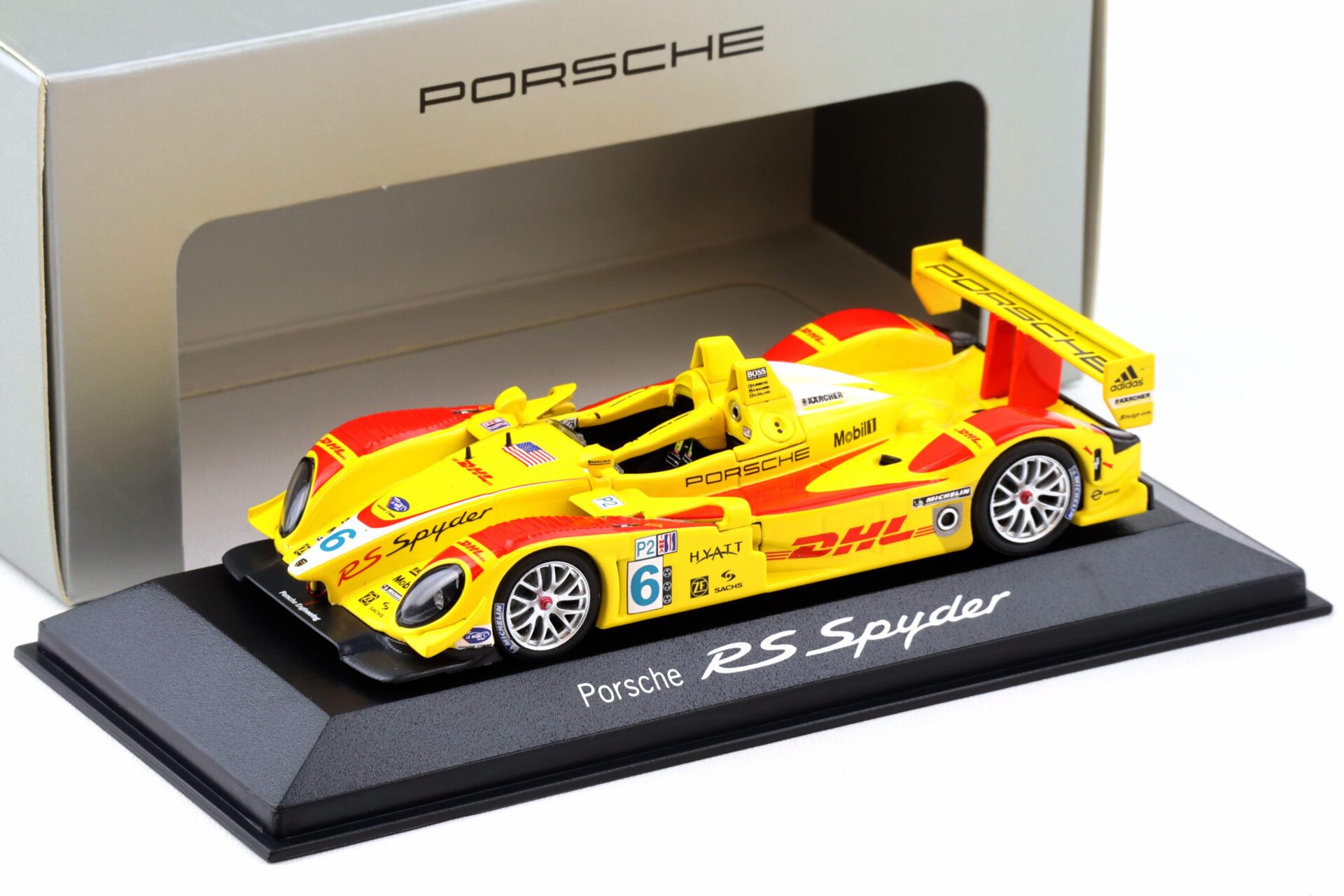 1:43 Minichamps Porsche RS Spyder #6 DHL yellow WAP DEALER