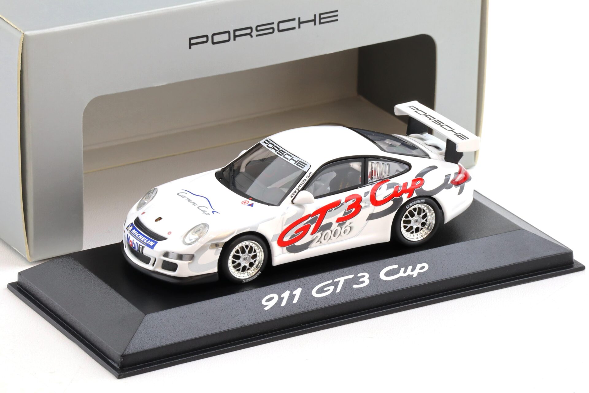 1:43 Minichamps Porsche 911 GT3 CUP Präsentation 2006 white WAP DEALER