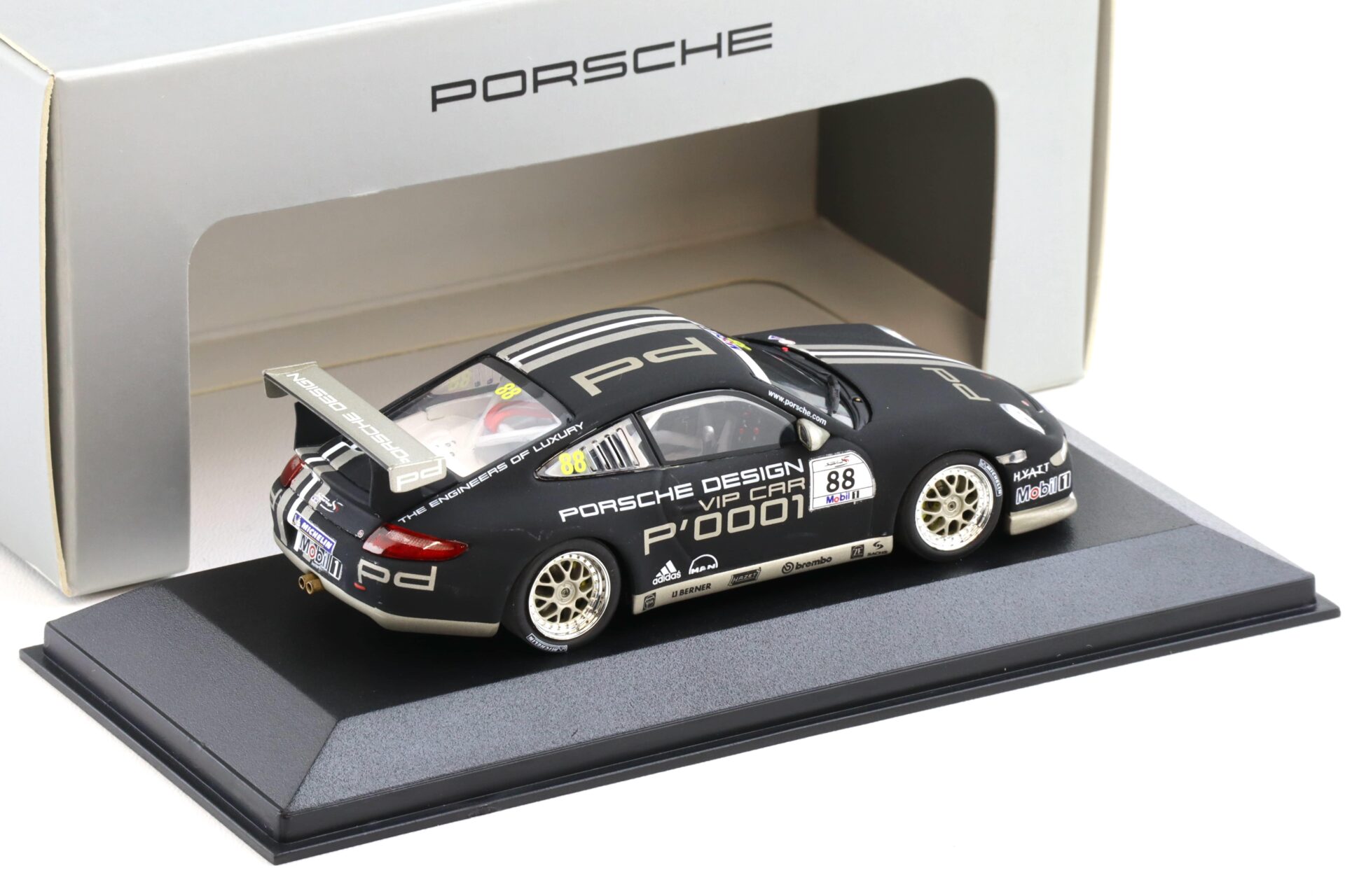 1:43 Minichamps Porsche 911 997 GT3 CUP VIP CAR #88 black WAP DEALER