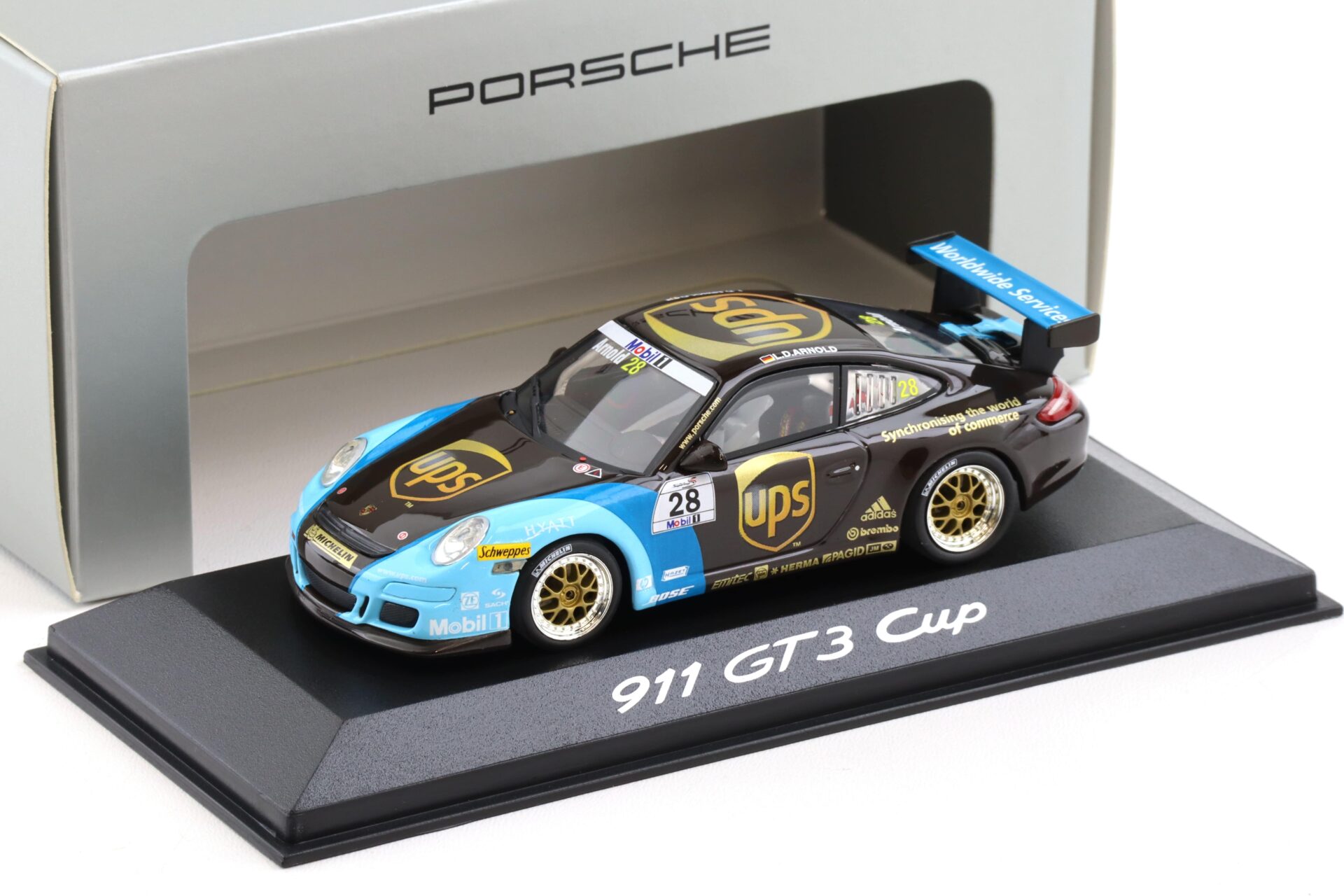 1:43 Minichamps Porsche 911 997 GT3 CUP #28 UPS L.D.Arnold WAP DEALER