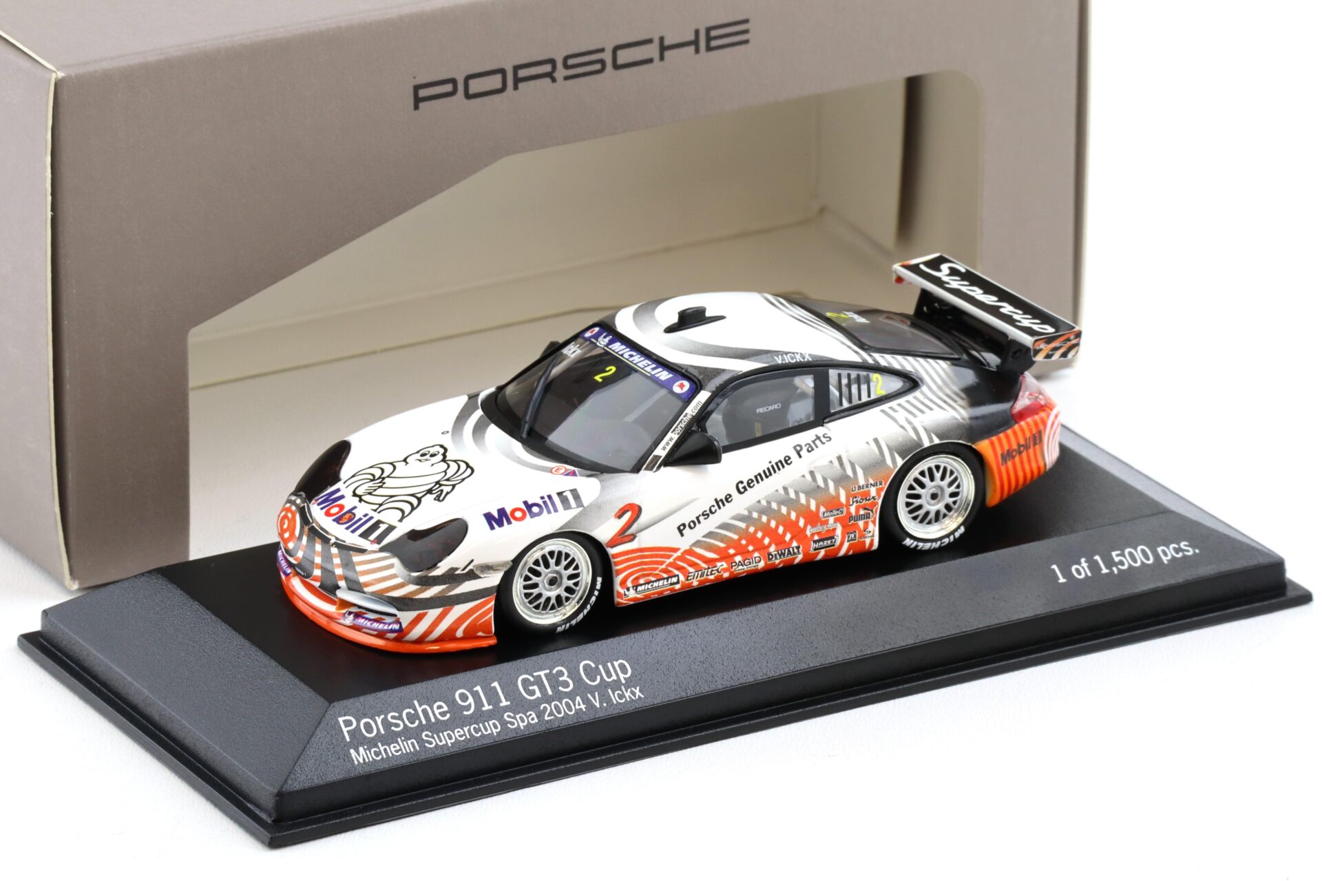 1:43 Minichamps Porsche 911 996 GT3 Cup Michelin Supercup Spa 2004 V.Ichk #2 WAP DEALER