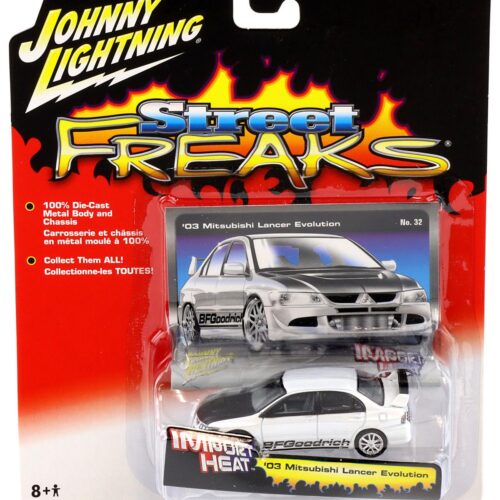 1:64 Johnny Lightning '03 Mitsubishi Lancer Evolution black / white Street Freaks